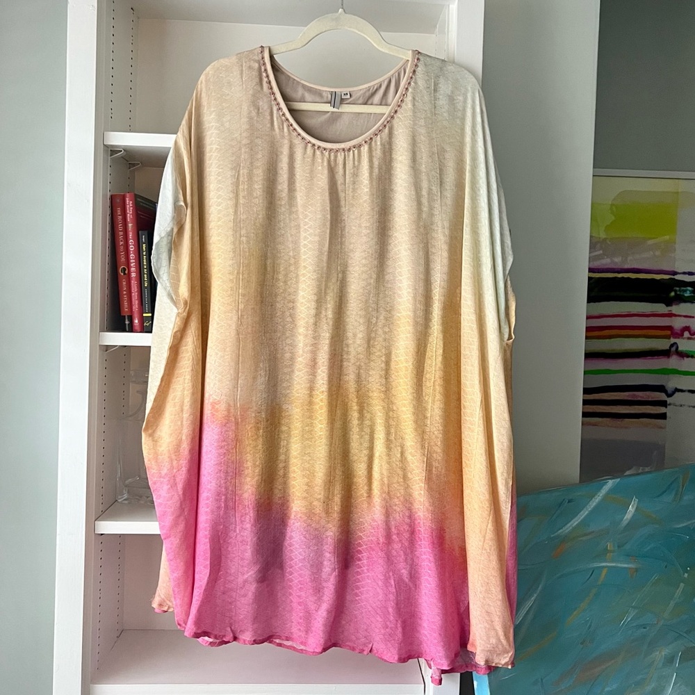 NWOT Silk Ombre Kaftan Dress